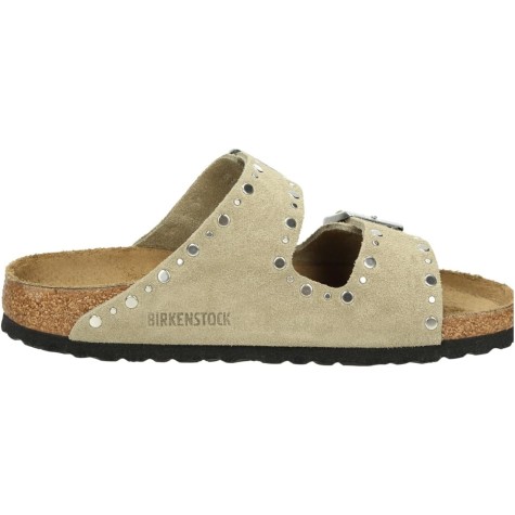 BIRKENSTOCK ARIZONA RIVET BORDER TAUPE DONNA