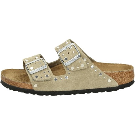 BIRKENSTOCK ARIZONA RIVET BORDER TAUPE DONNA