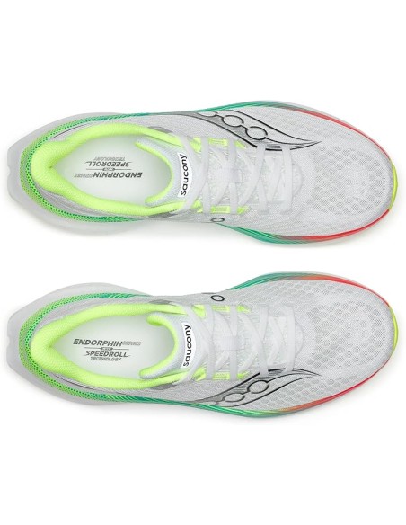 SCARPA RUNNING SAUCONY UOMO ENDORPHIN speed 5 WHITE MULTI BLANC